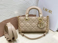 Dior M0613 Small Lady D-Joy Bag Dark Beige Cannage Lambskin - Default Title - View 1
