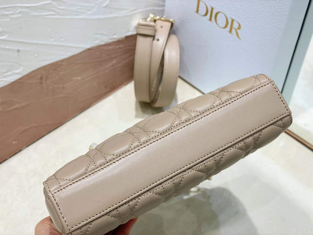 Dior M0613 Small Lady D-Joy Bag Dark Beige Cannage Lambskin - Default Title - View 5