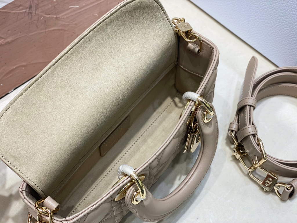 Dior M0613 Small Lady D-Joy Bag Dark Beige Cannage Lambskin - Default Title - View 7