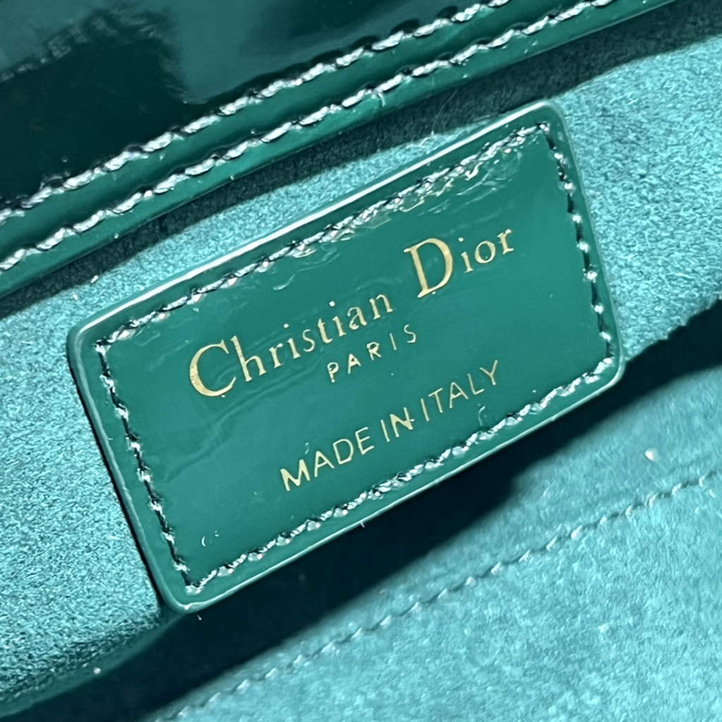 Dior M0613 Small Lady D-Joy Bag Green Patent Cannage Calfskin - Default Title - View 9