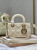 Dior M0613 Small Lady D-Joy Bag Beige Patent Cannage Calfskin - Default Title - View 1