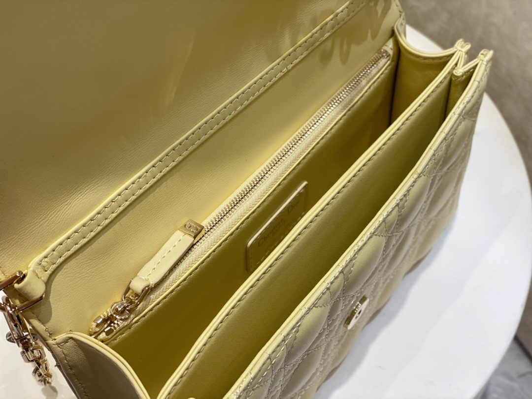 Dior M0997 Miss Dior Top Handle Bag Pastel Yellow Cannage Lambskin - Default Title - View 8