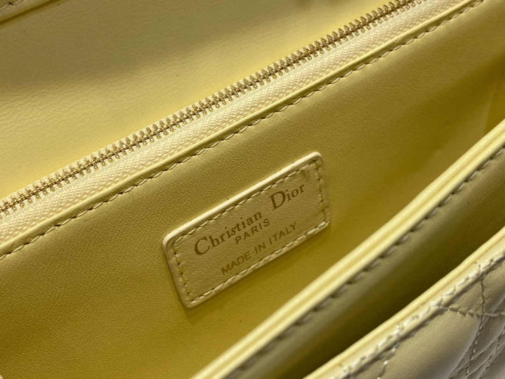Dior M0997 Miss Dior Top Handle Bag Pastel Yellow Cannage Lambskin - Default Title - View 9