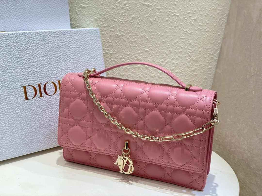 Dior M0997 Miss Dior Top Handle Bag Pink Patent leather - Default Title - View 2