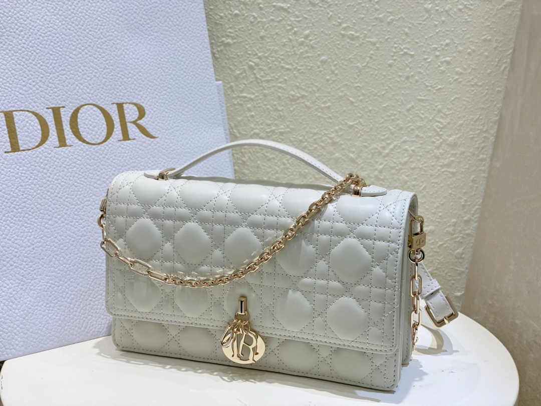 Dior M0997 Miss Dior Top Handle Bag White Cannage Lambskin - Default Title - View 2