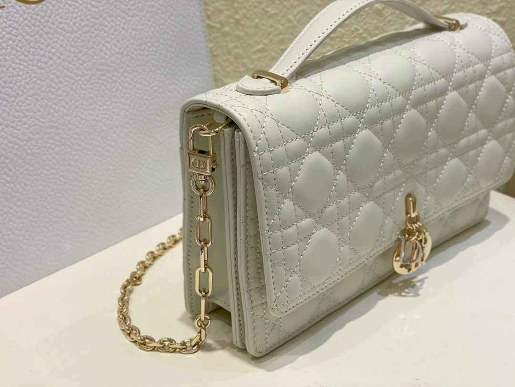 Dior M0997 Miss Dior Top Handle Bag White Cannage Lambskin - Default Title - View 3
