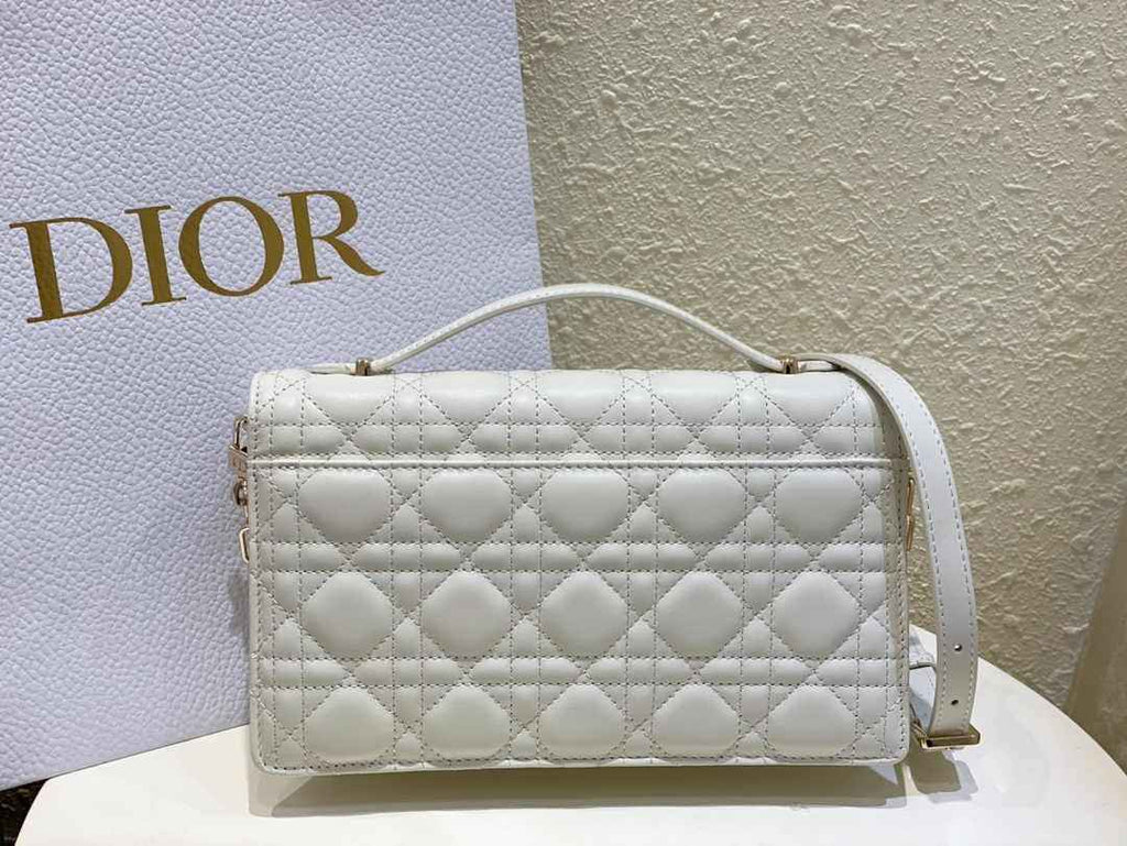 Dior M0997 Miss Dior Top Handle Bag White Cannage Lambskin - Default Title - View 4