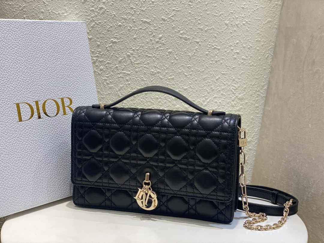 Dior M0997 Miss Dior Top Handle Bag Black Cannage Lambskin - Default Title - View 2