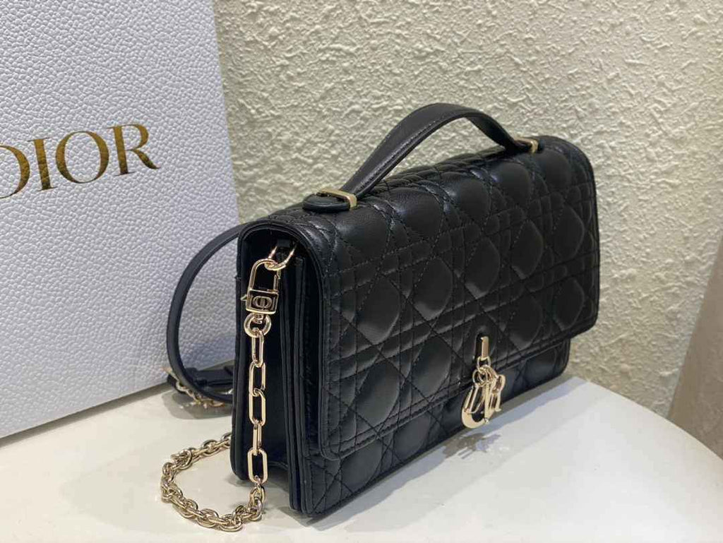 Dior M0997 Miss Dior Top Handle Bag Black Cannage Lambskin - Default Title - View 3