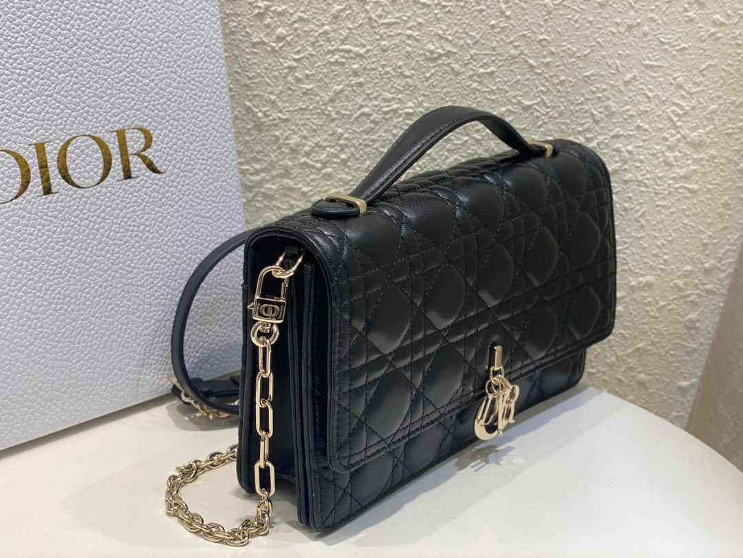 Dior M0997 Miss Dior Top Handle Bag Black Cannage Lambskin - Default Title - View 3