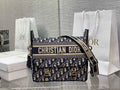 Dior M1240 Medium Diorcamp Bag Blue Oblique Embroidery - Default Title - View 1