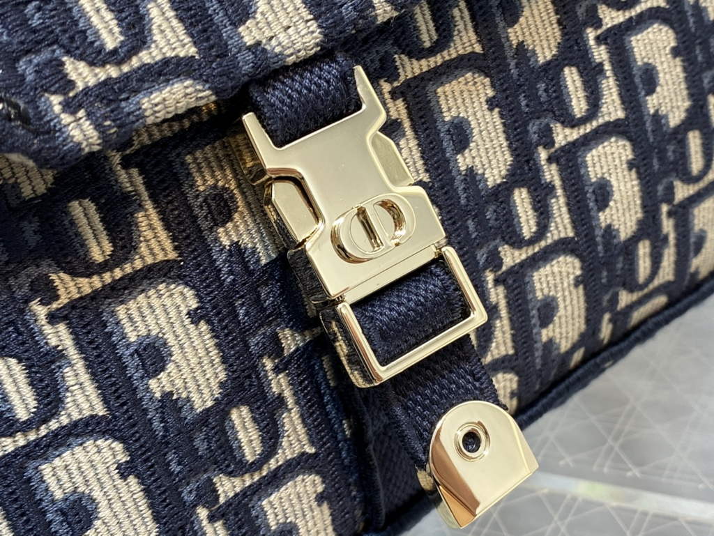 Dior M1240 Medium Diorcamp Bag Blue Oblique Embroidery - Default Title - View 5