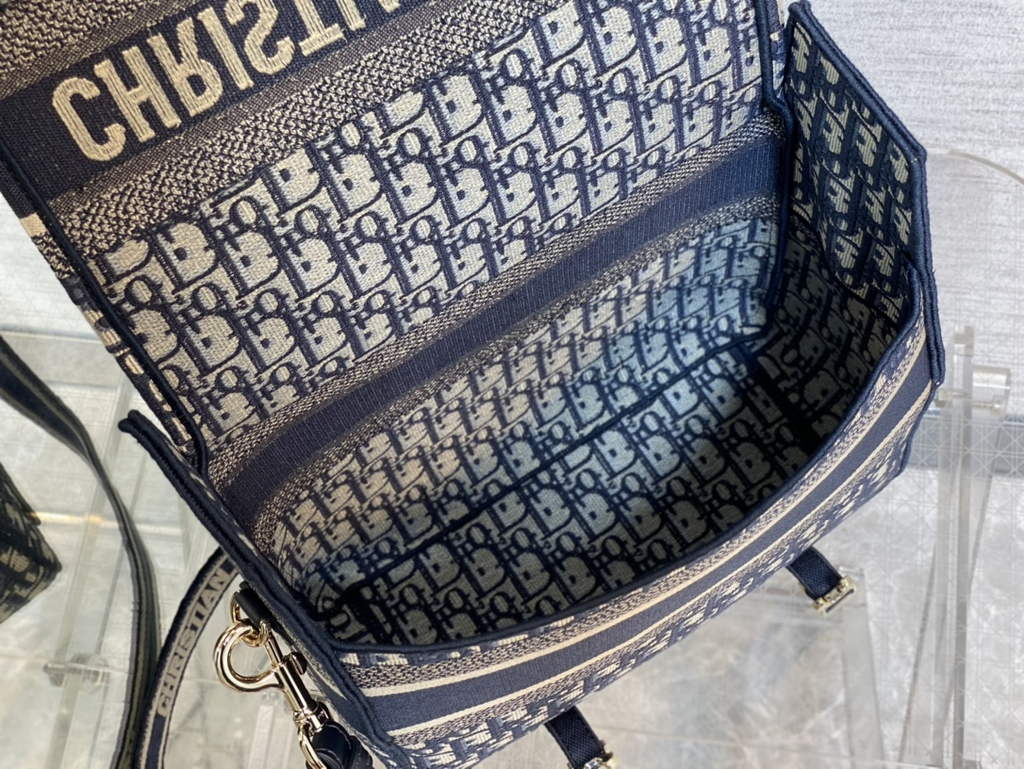 Dior M1240 Medium Diorcamp Bag Blue Oblique Embroidery - Default Title - View 9