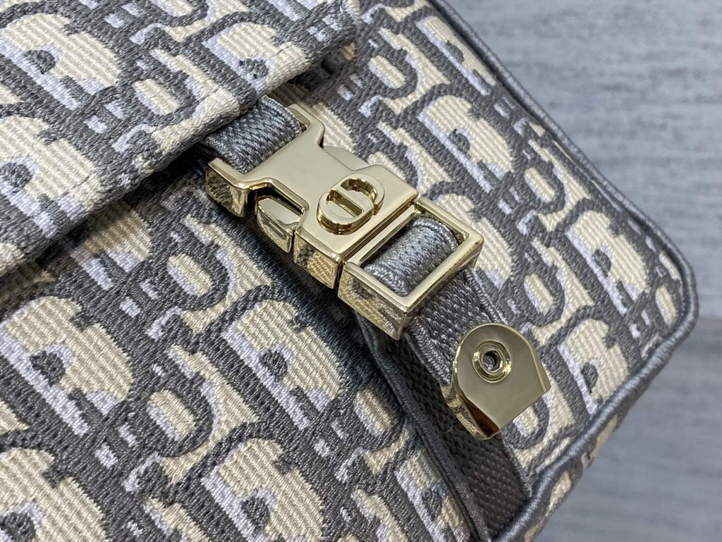 Dior M1240 Medium Diorcamp Bag Gray Oblique Embroidery - Default Title - View 5