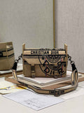 Dior M1241 Diorcamp Bag Small Model Beige Union Embroidered Jute Fabric - Default Title - View 1
