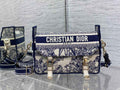 Dior M1241 Small Diorcamp Bag Oblique Embroidery Blue - Default Title - View 1