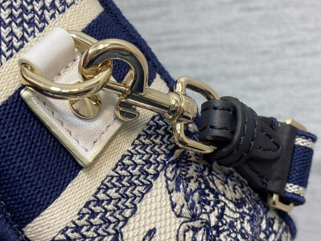 Dior M1241 Small Diorcamp Bag Oblique Embroidery Blue - Default Title - View 6