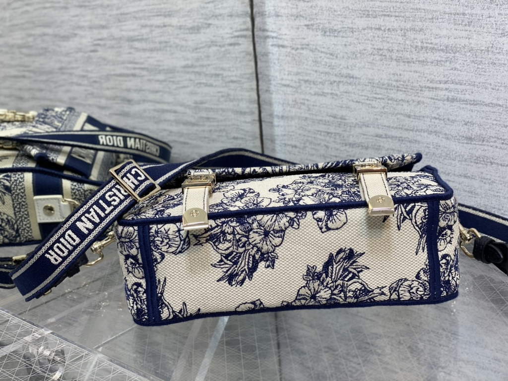 Dior M1241 Small Diorcamp Bag Oblique Embroidery Blue - Default Title - View 7