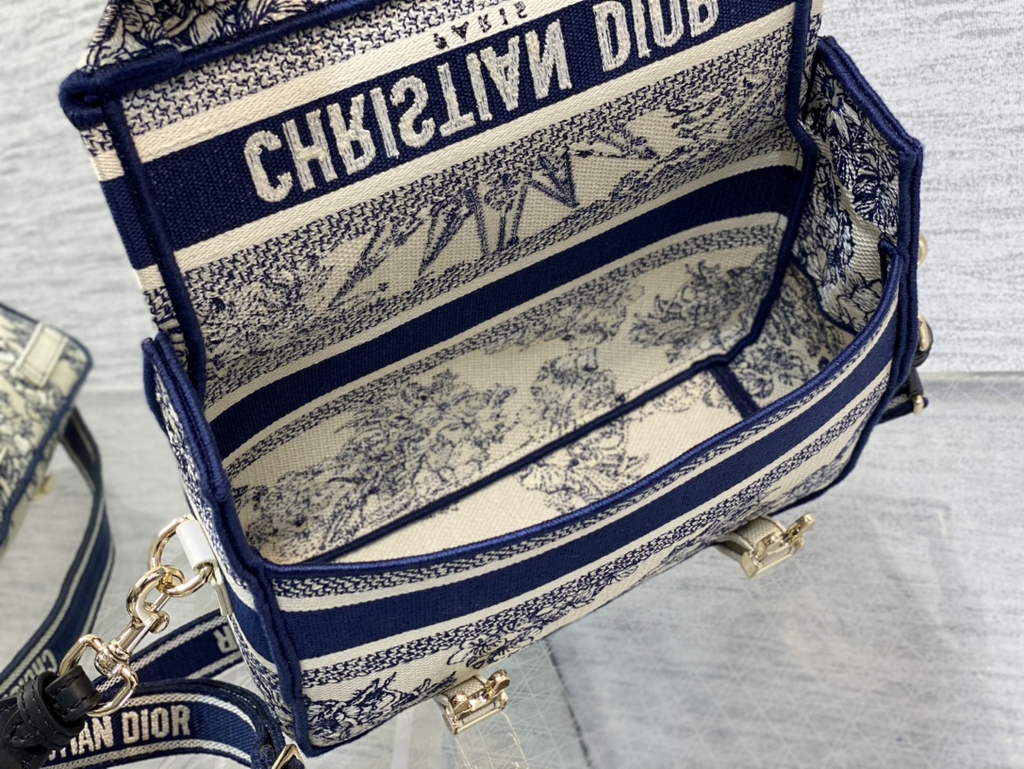 Dior M1241 Small Diorcamp Bag Oblique Embroidery Blue - Default Title - View 8
