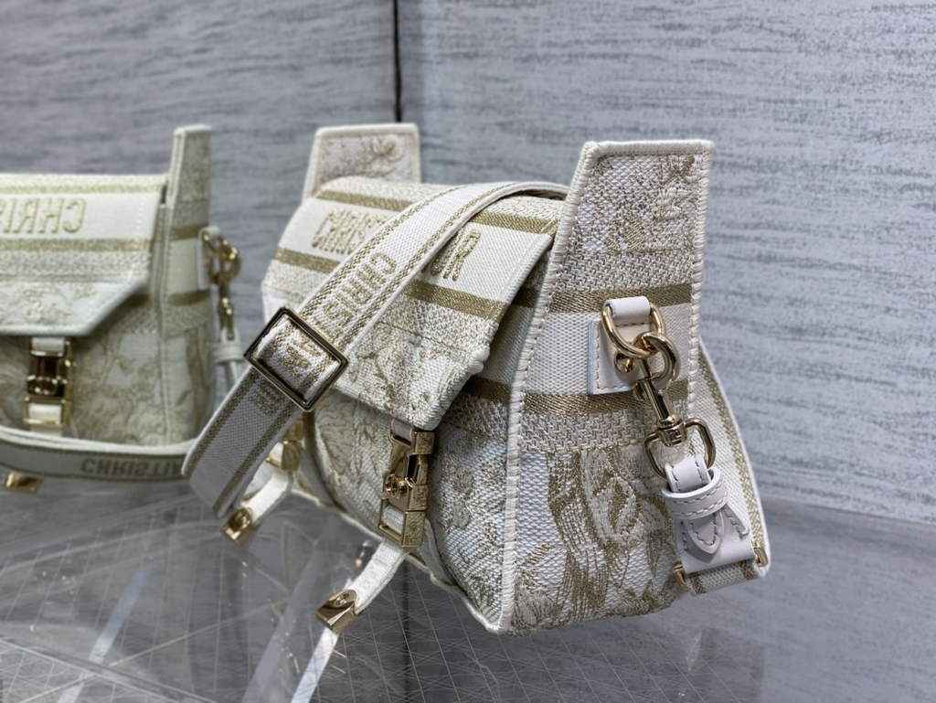 Dior M1241 Small Diorcamp Bag Jardin d'Hiver Embroidery with Gold-Tone Metallic Thread - Default Title - View 3