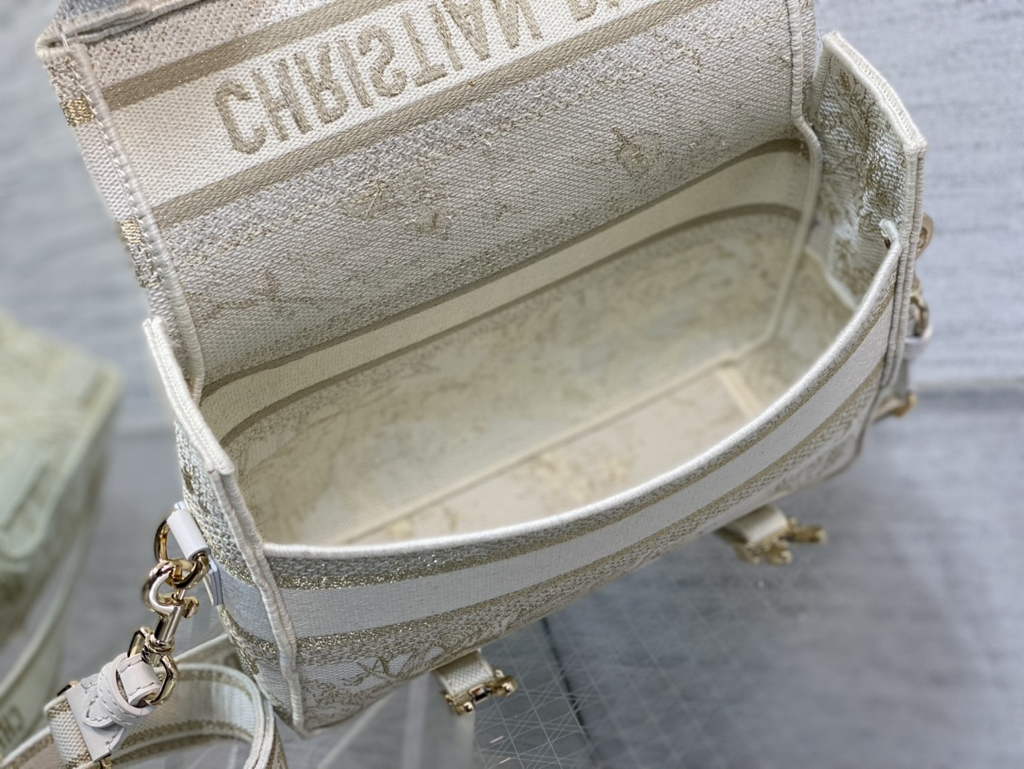 Dior M1241 Small Diorcamp Bag Jardin d'Hiver Embroidery with Gold-Tone Metallic Thread - Default Title - View 8