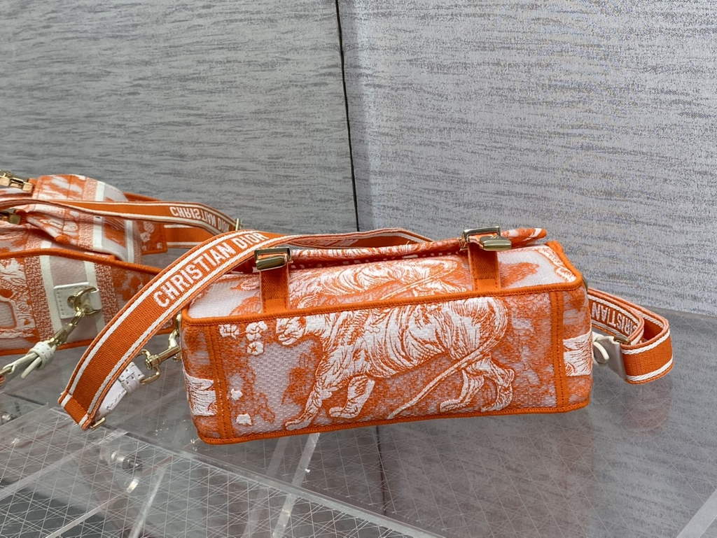 Dior Small Diorcamp Bag M1241 Orange Multicolor Embroidery - Default Title - View 7
