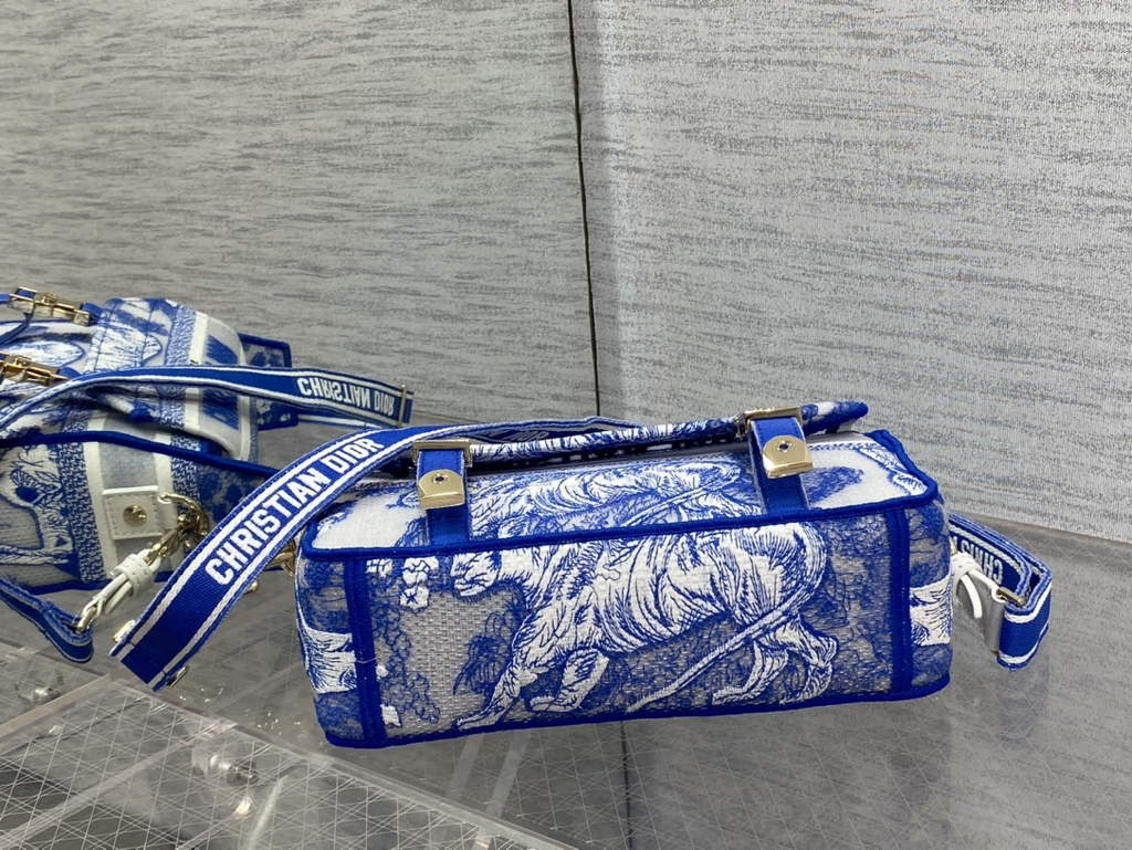 Dior Small Diorcamp Bag M1241 Blue Multicolor Embroidery - Default Title - View 7