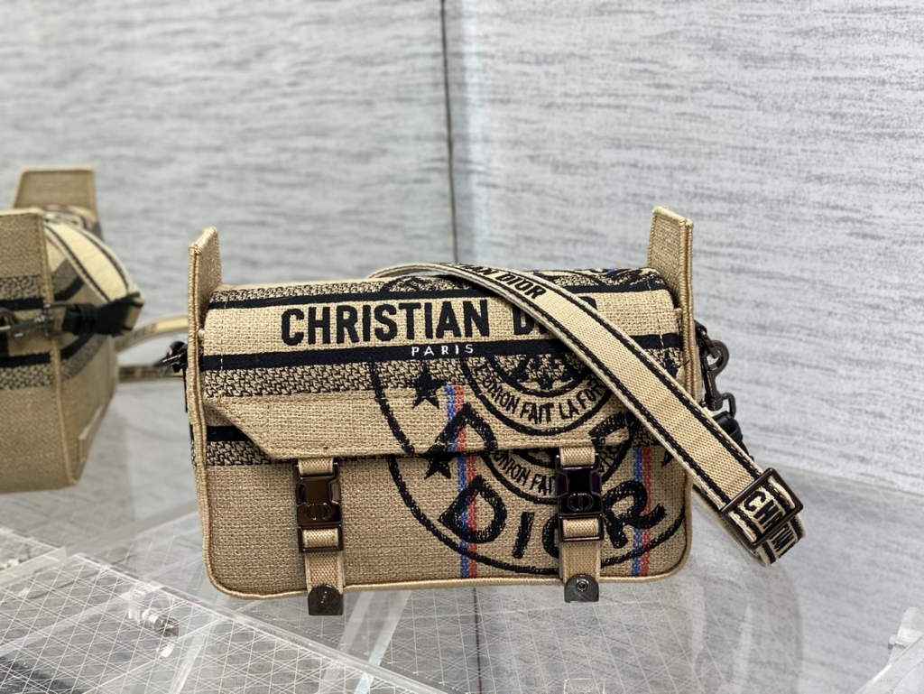 Dior Small Diorcamp Bag M1241 Beige Multicolor Embroidery - Default Title - View 1