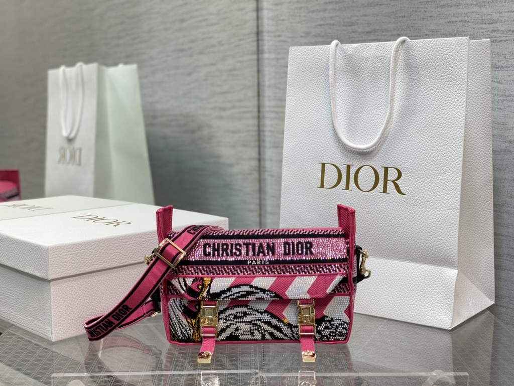 Dior Small Diorcamp Bag M1241 Purple Multicolor Embroidery - Default Title - View 2