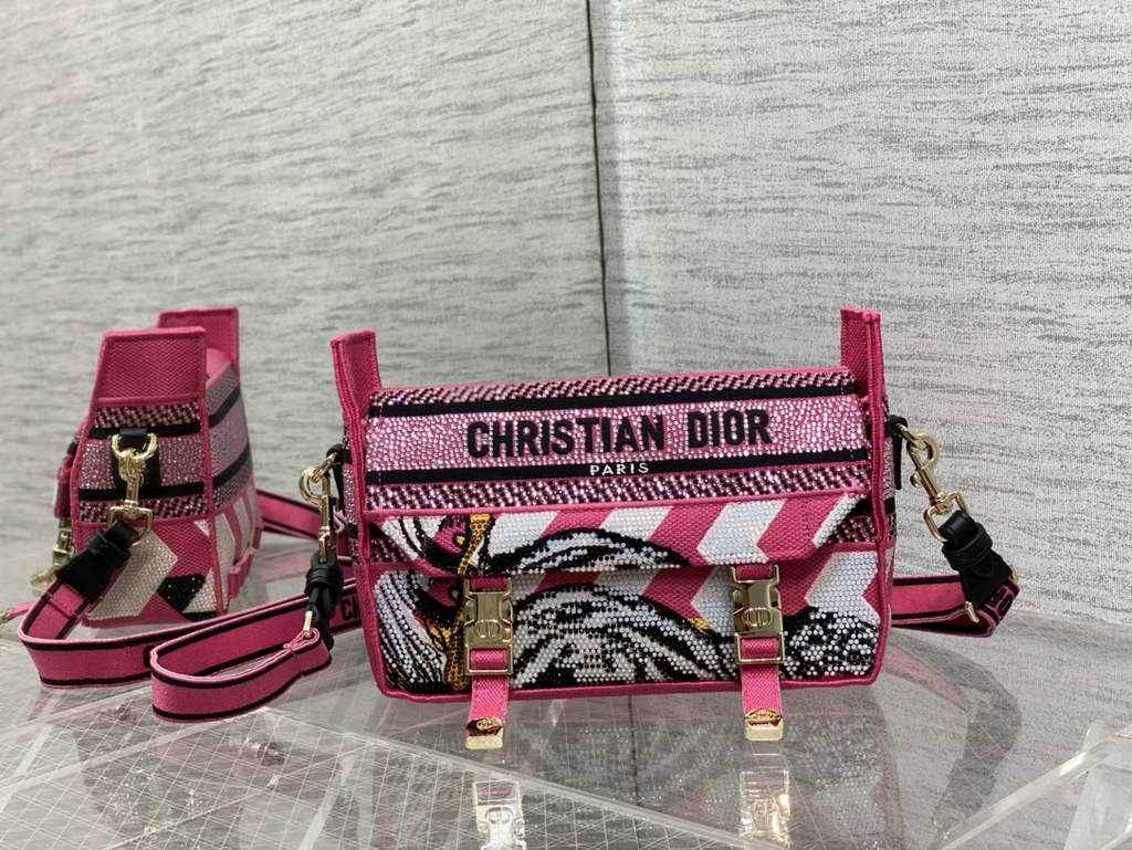 Dior Small Diorcamp Bag M1241 Purple Multicolor Embroidery - Default Title - View 3