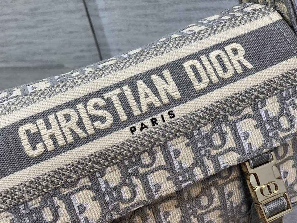 Dior M1241 Small Diorcamp Bag Gray Oblique Embroidery - Default Title - View 4