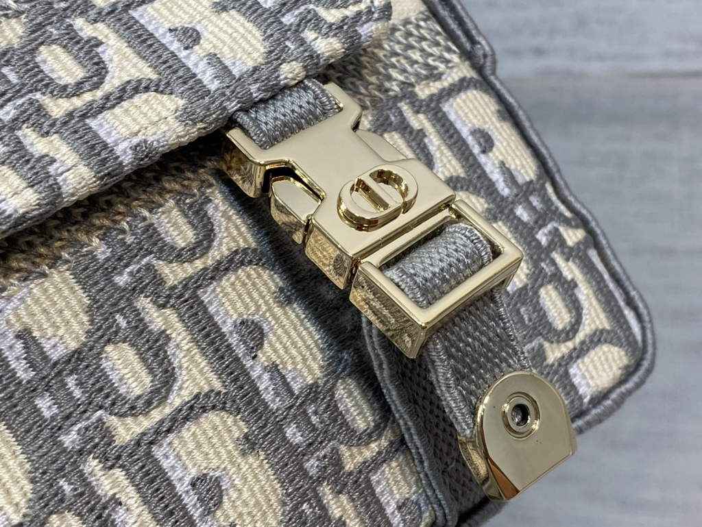 Dior M1241 Small Diorcamp Bag Gray Oblique Embroidery - Default Title - View 5