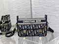 Dior M1241 Small Diorcamp Bag Blue Oblique Embroidery - Default Title - View 1