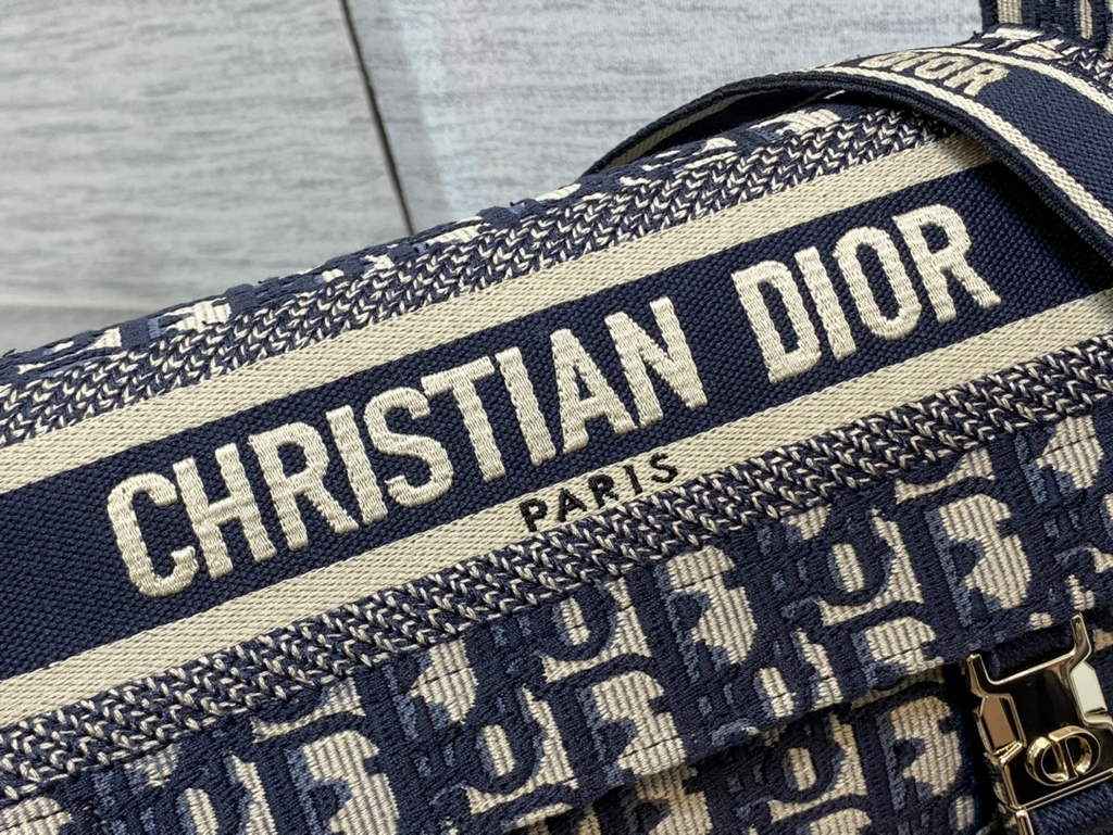 Dior M1241 Small Diorcamp Bag Blue Oblique Embroidery - Default Title - View 4