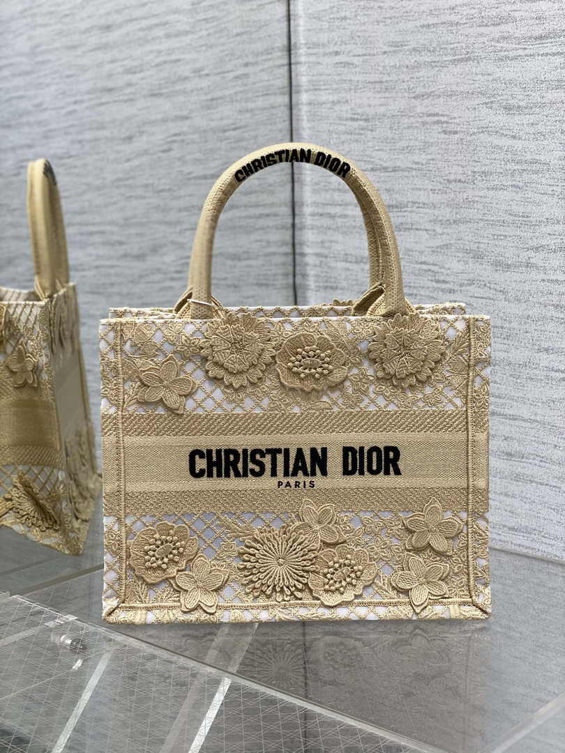 Dior Small Book Tote M1265 Toile de Jouy Embroidery M3533