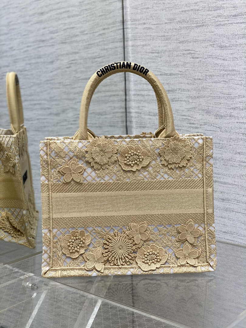 Dior Small Book Tote M1265 Toile de Jouy Embroidery M3533