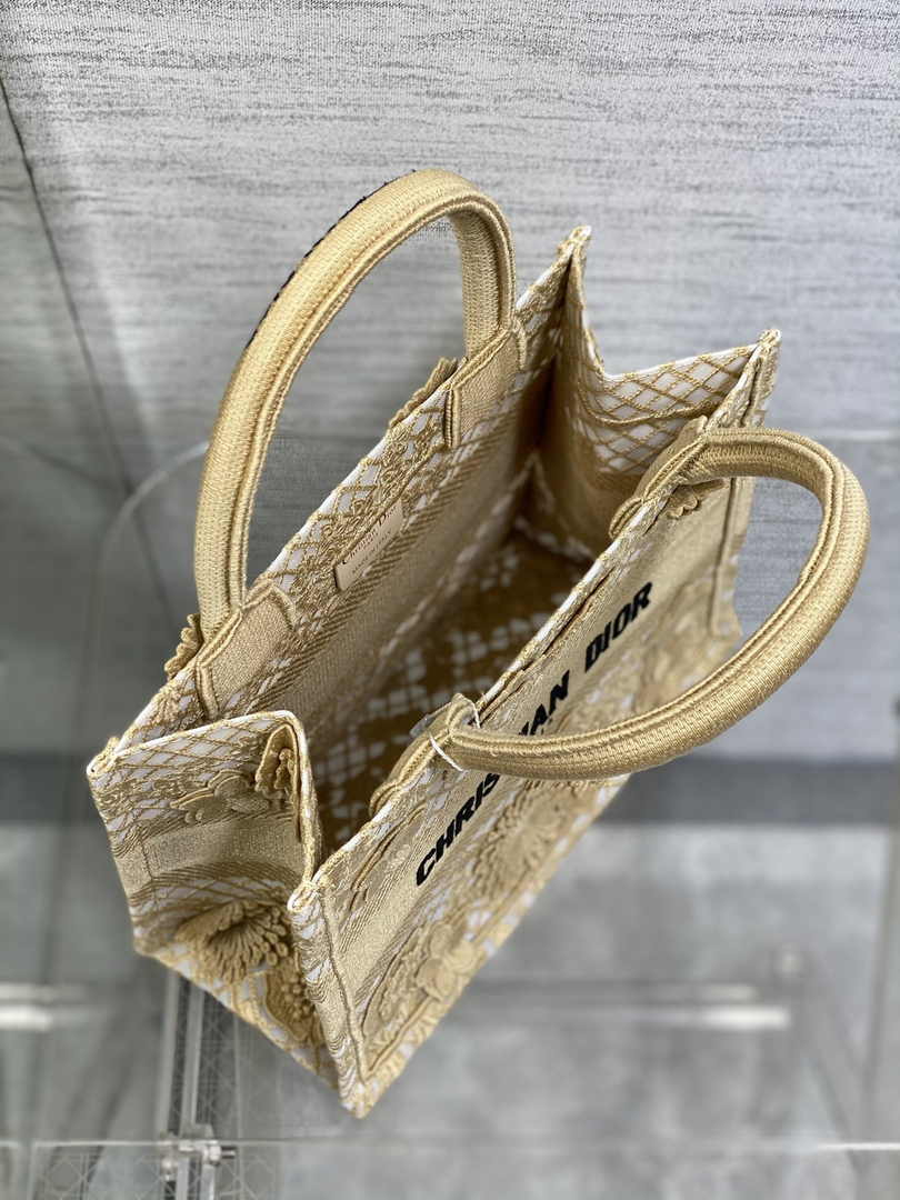 Dior Small Book Tote M1265 Toile de Jouy Embroidery M3533