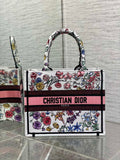 Dior Small Book Tote M1265 Toile de Jouy Embroidery M3560