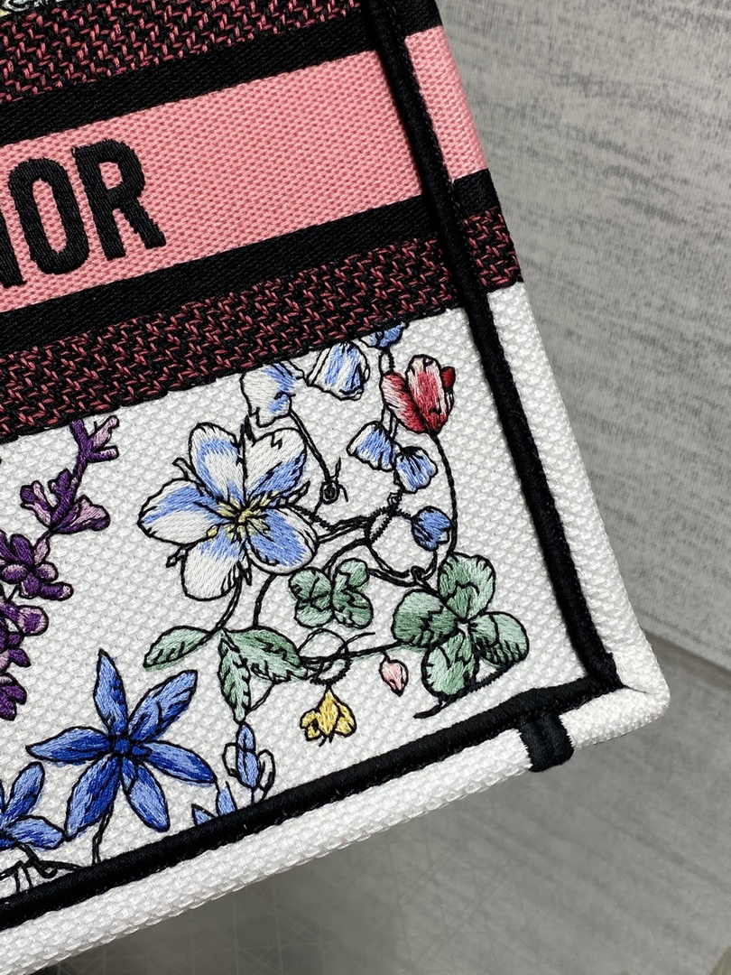 Dior Small Book Tote M1265 Toile de Jouy Embroidery M3560