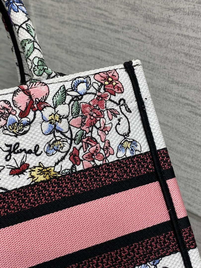 Dior Small Book Tote M1265 Toile de Jouy Embroidery M3560