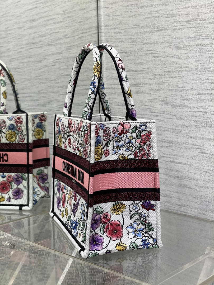 Dior Small Book Tote M1265 Toile de Jouy Embroidery M3560