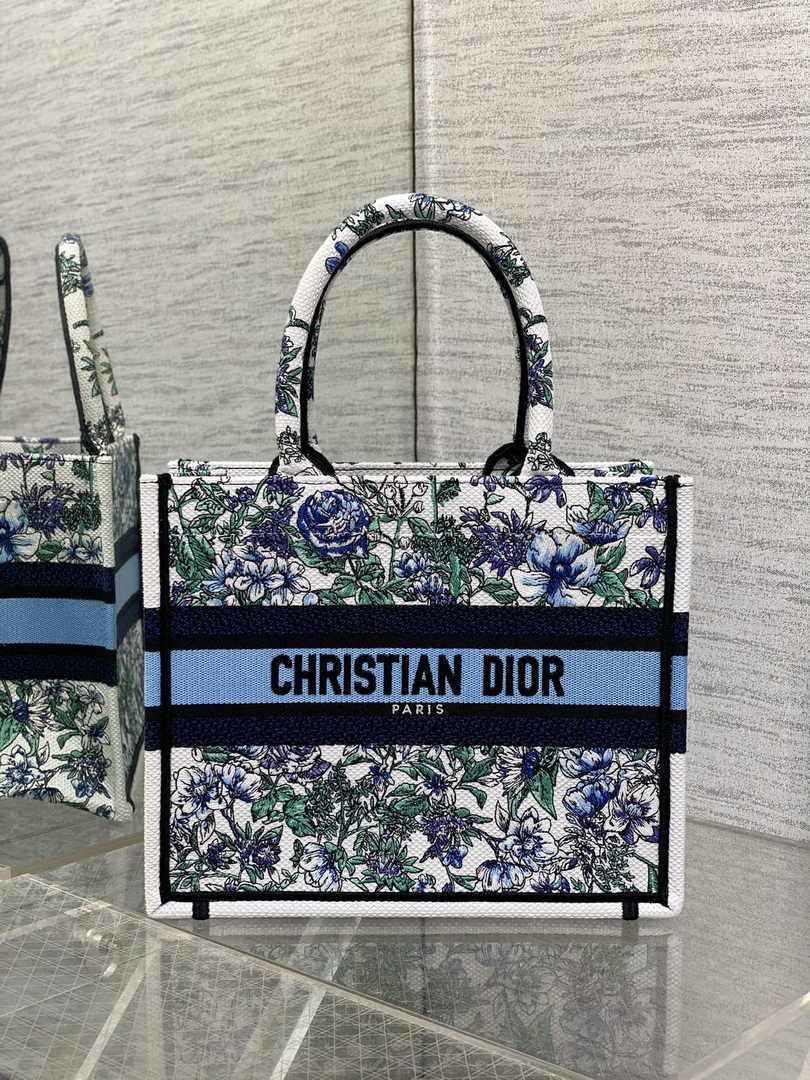 Dior Small Book Tote M1265 Toile de Jouy Embroidery M3561