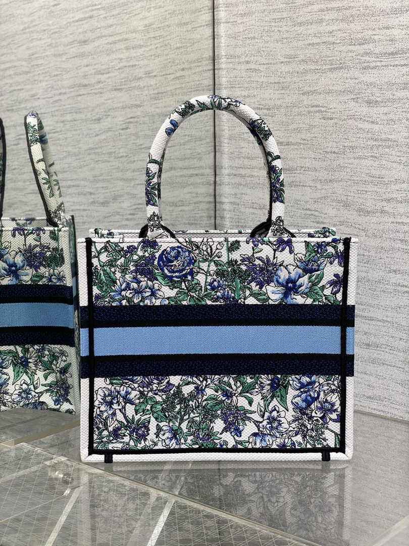 Dior Small Book Tote M1265 Toile de Jouy Embroidery M3561