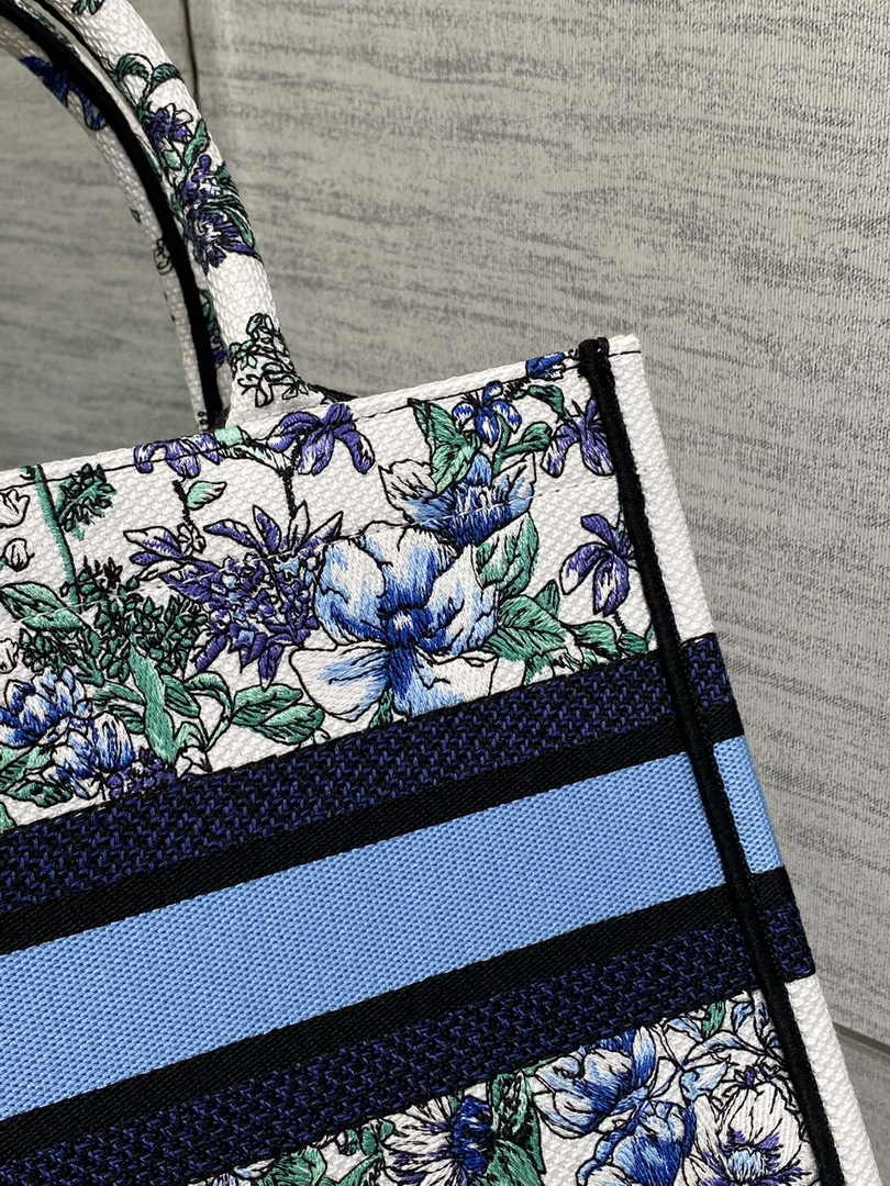 Dior Small Book Tote M1265 Toile de Jouy Embroidery M3561