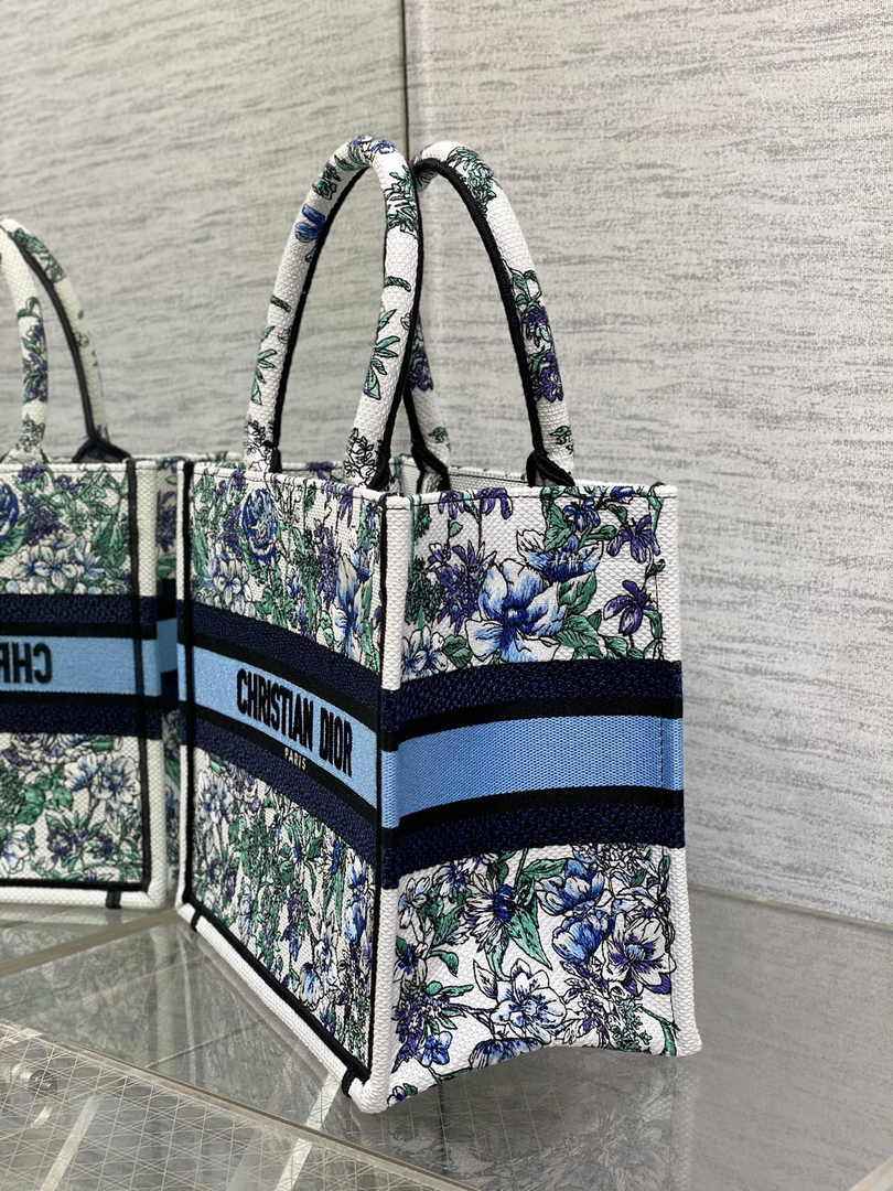 Dior Small Book Tote M1265 Toile de Jouy Embroidery M3561