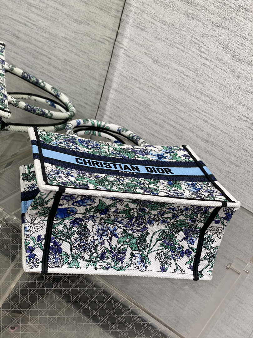 Dior Small Book Tote M1265 Toile de Jouy Embroidery M3561