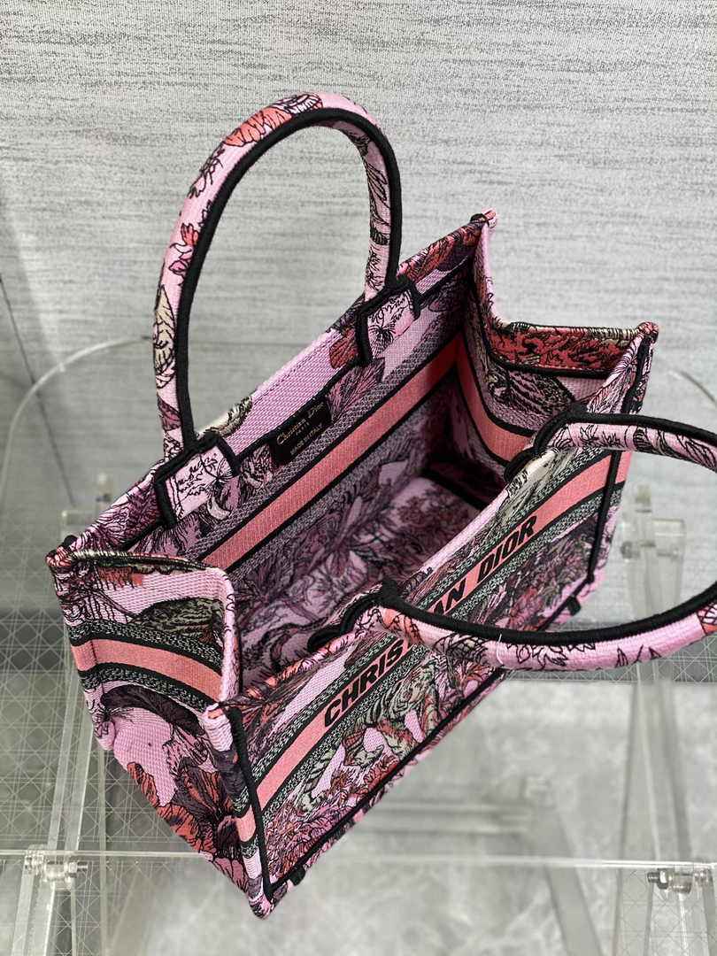 Dior Small Book Tote M1265 Toile de Jouy Embroidery M3510