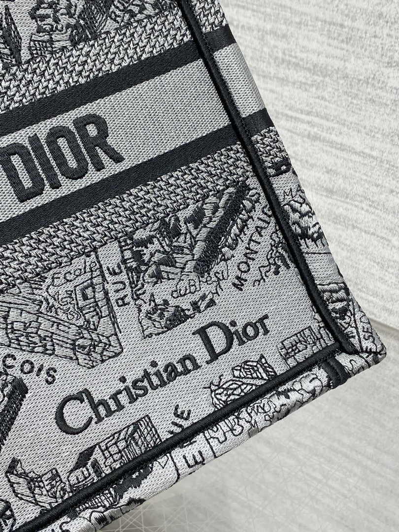 Dior Small Book Tote M1265 Toile de Jouy Embroidery M3536