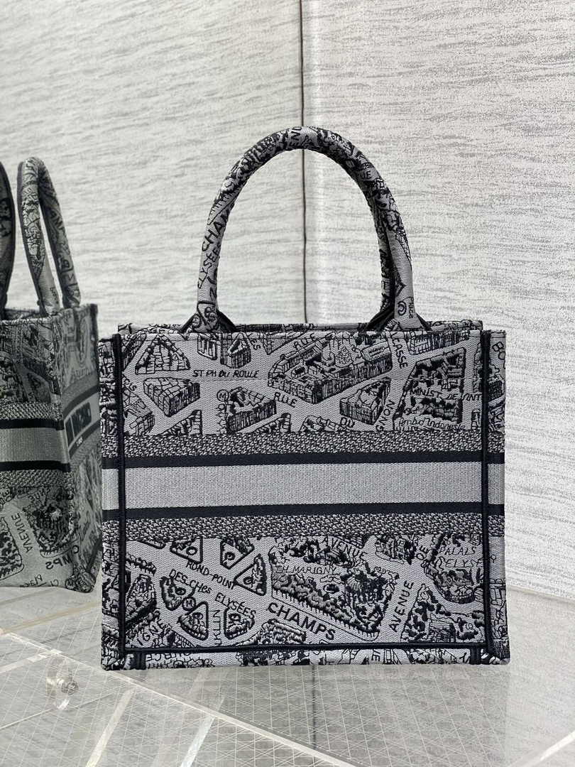 Dior Small Book Tote M1265 Toile de Jouy Embroidery M3536