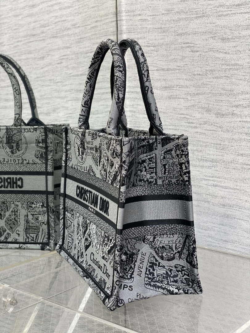 Dior Small Book Tote M1265 Toile de Jouy Embroidery M3536